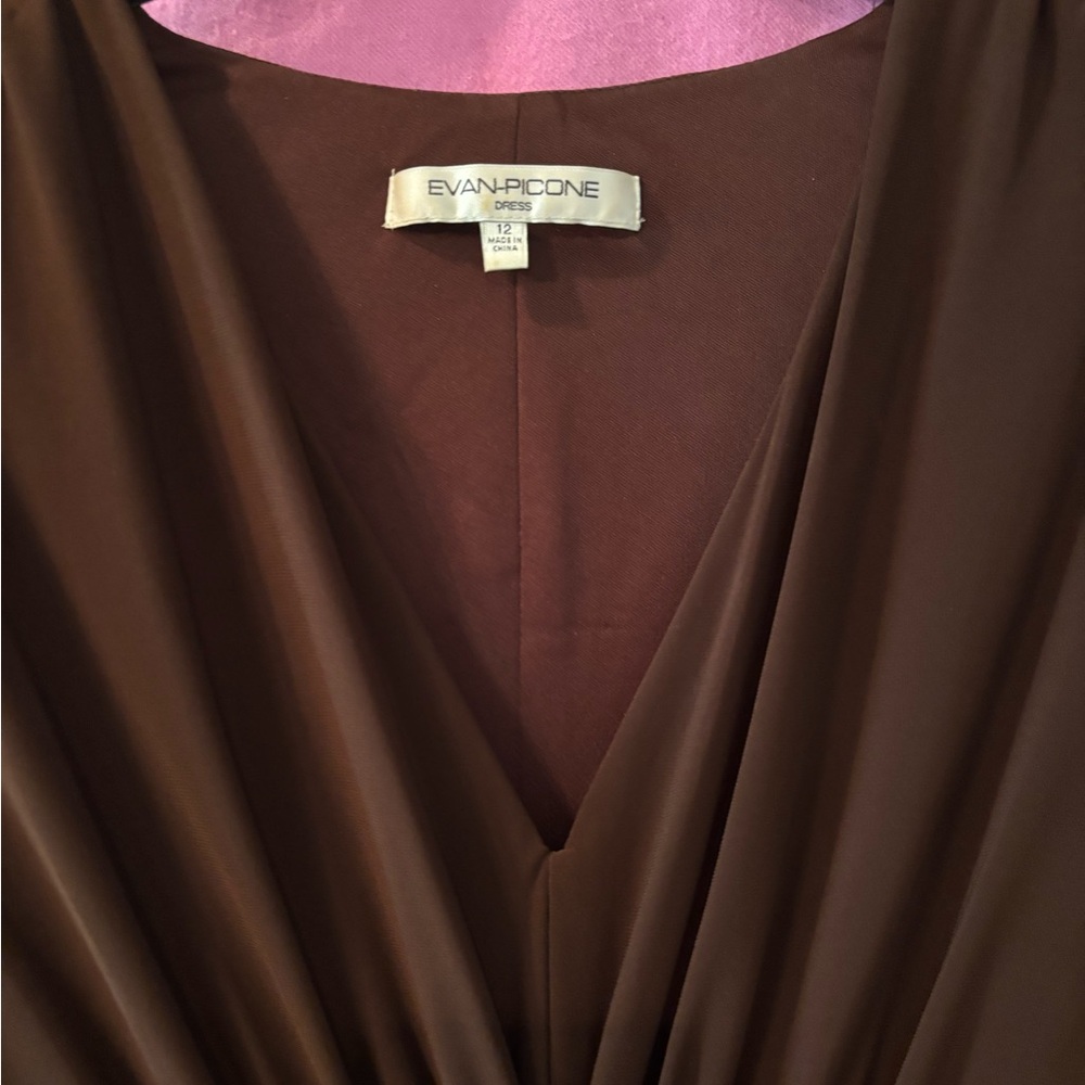 Evan-Picone Brown Dress Size 12 - Picture 2 of 7